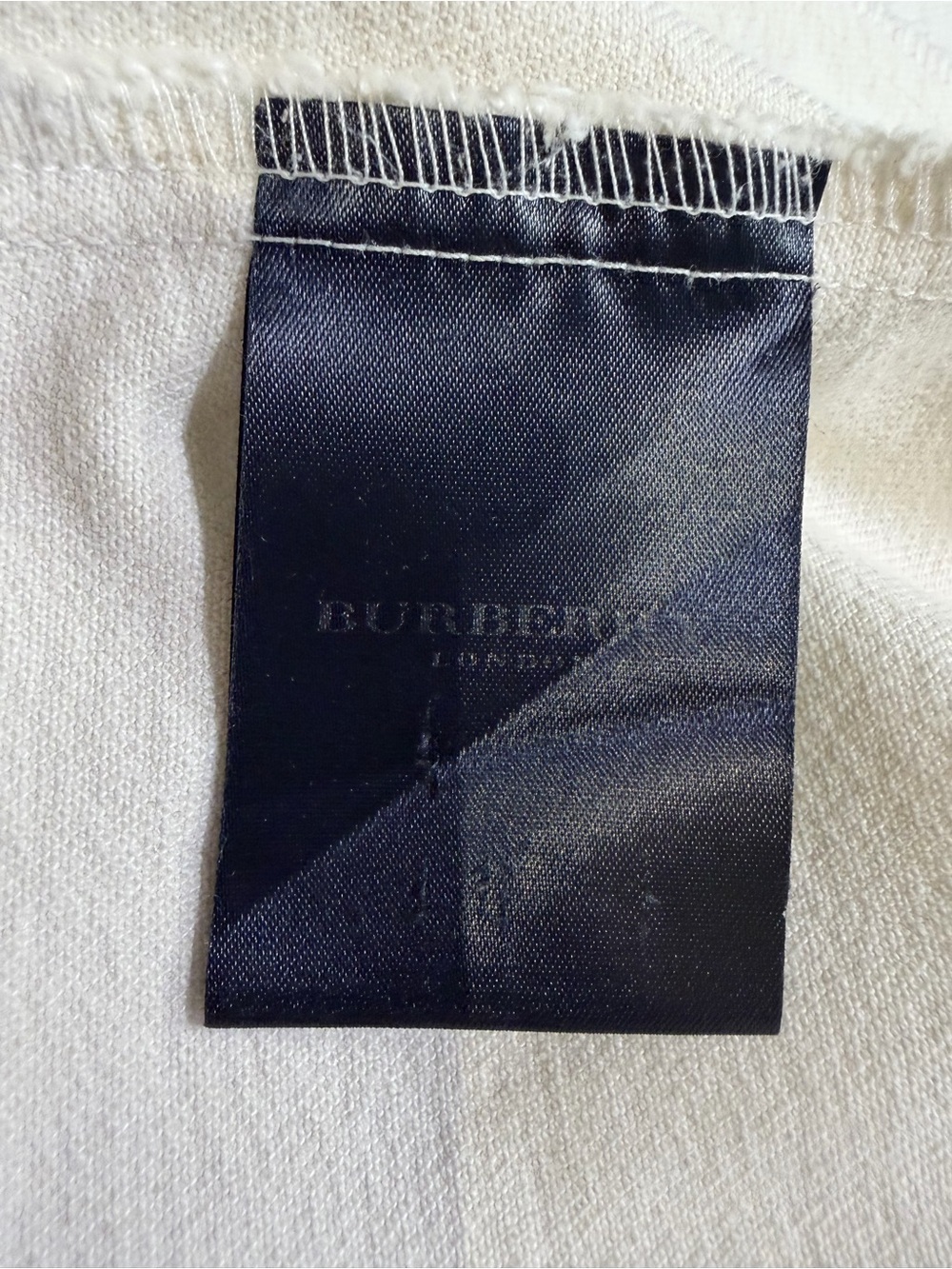 Burberry Cream Cotton Zip-Front Jean Jacket with Signature Check Cuffs - Picture 12 of 13